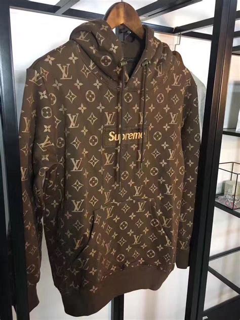 supreme hoodie louis vuitton brown|supreme Louis Vuitton hoodie where to buy.